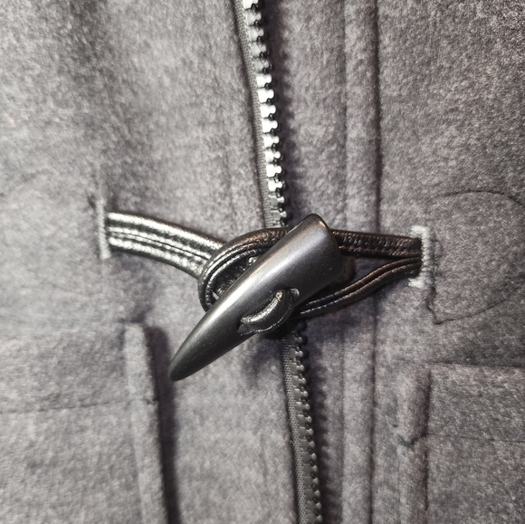 Rothschild 2t Jacket Wool Blend Pea Coat Dark Gray Zipper and Buttons Pockets - Picture 5 of 8